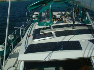 Solar panels fixed on coachroof 2003